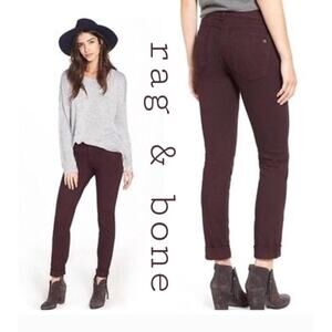 Rag & Bone Dre Skinny Jeans Women's 25* Aged Burgundy Y2K Minimalist Casual Chic